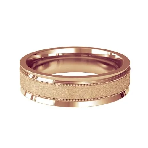 Patterned Designer Rose Gold Wedding Ring - Deseo